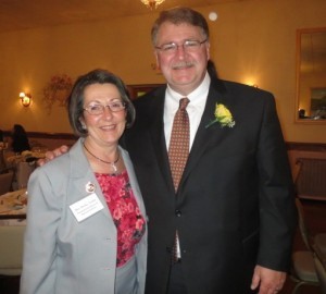 State Rep. Becky Corbin (lelt) poses with former Rep. Curt Schroder, whose  accomplishments were difficult to condense in the nomination she submitted for him.. 