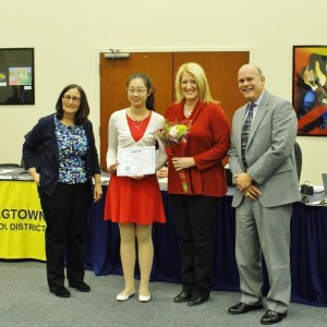East's Victoria Pan receives The Gold Key award for her poem "Life is a School Day".
