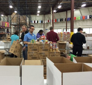 The Chester County Food Bank was the site of a massive, high-energy assembly line as  more than 30 volunteers sorted a giant food donation from Wegmans.